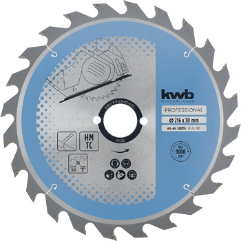TCT Circular Saw Blade for Chipboard, T24, Ø 216 x 30 mm