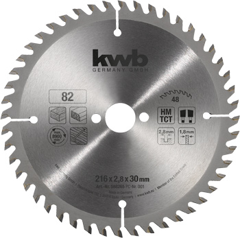 HM Kreissägeblatt für Präzisionsschnitte, Ø 140 bis 216 mm