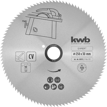 CV Circular Saw Blade for Profile Wood, T80, Ø 250 x 30 mm