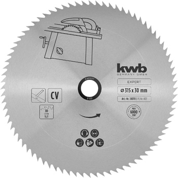 CV Circular Saw Blade for Profile Wood, T 80, Ø 315 x 30 mm
