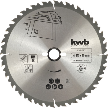 TCT Circular Saw Blade for Construction Timber, T 28, Ø 315 x 30 mm