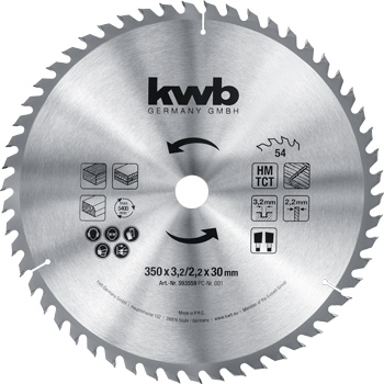 Chipboard Circular Saw Blade, T 54, Ø 350 x 30 mm