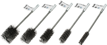 24-piece kwb spiral pipe brush set, crimped steel wire