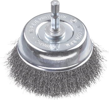 Cup Brush, Crimped HSS Steel Wire, Fine, Ø 75 mm
