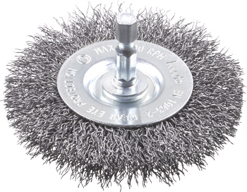 Disc Brush, Crimped HSS Steel Wire, Coarse, Ø 75 mm