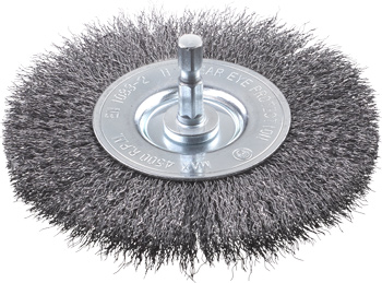 Disc Brush, Crimped HSS Steel Wire, Fine, Ø 100 mm