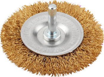 Wheel brush, brass wire, crimped