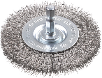 Wheel brush, stainless steel wire, crimped