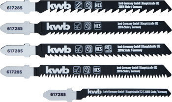 HCS Jigsaw Blade Set with T-Shank for Wood, Coarse-Fine, 5 Piece, 75 - 100 mm