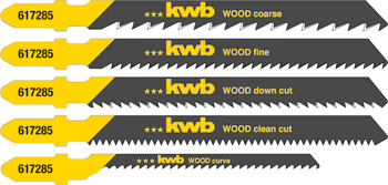 kwb Stichsägeblatt-Set mit 5 Sägeblättern für Holz