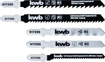 Jigsaw blade set with five saw blades for wood + metal