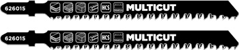 Multicut HCS Jigsaw Blades for Wood, Progressive Teeth, Medium-Fine, 2 Piece, 117 mm