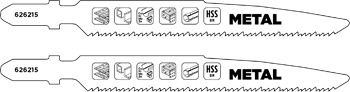 Twin-Cut HSS-BiM Jigsaw Blades with T-Shank for Metal, Fine, 2 Piece, 100 mm