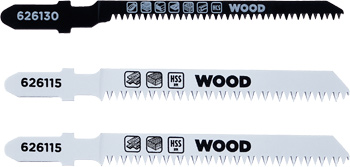 Jigsaw Blade Set with T-Shank for Laminate and Hardwood, Fine, 3 Piece, 82 - 83 mm