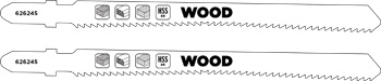HSS-BiM Jigsaw Blades with T-Shank for Wood, Reverse Teeth, Fine, 2 Piece, 117 mm