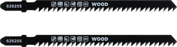 HCS Jigsaw Blades with T-Shank for Wood, Extra Long, Coarse, 2 Piece, 115 mm