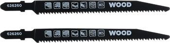 Down-Cut HCS Jigsaw Blades with T-Shank for Laminate and Wood, Fine, 2 Piece, 117 mm