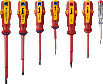 VDE insulated screwdriver set, 7pc.