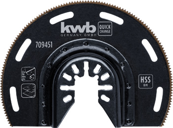 HSS-BiM Saw Blade with Universal Fitting for Metal and Wood, Half-Round, Ø 88 x 0.6 mm