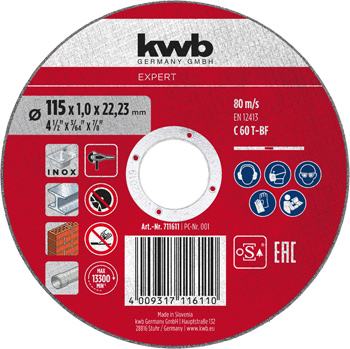 Multi-material cutting discs, extra thin