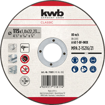 Classic Inox Reinforced Cutting Disc for Metal, Straight, Extra Thin
