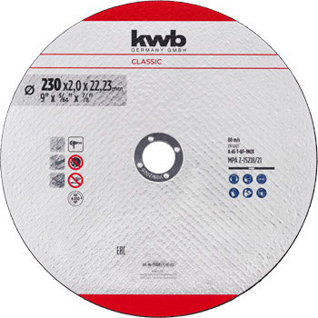 Classic Inox Reinforced Cutting Disc Set for Metal, Straight, Extra Thin, 5 Piece, Ø 230 x 2 mm