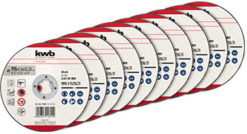 Classic Inox Fabric Cutting Disc Set for Metal, Straight, Extra Thin, in Tin, 10 Piece