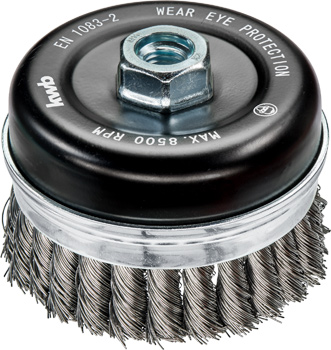 Cup Brush, M14, Twisted HSS Steel Wire, Extra Coarse, Ø 100 mm