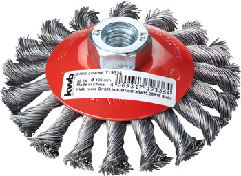 AGGRESSO-FLEX ® Cranked wheel brush, steel wire, twist knot