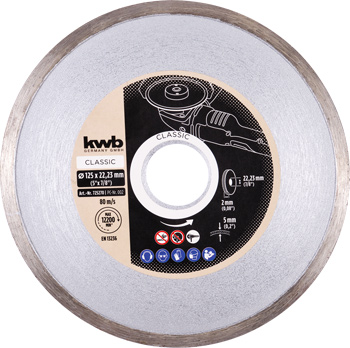 Diamond cutting disc with full rim