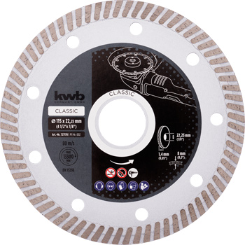 Diamond cutting disc with turbo rim