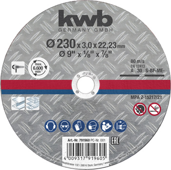 Cutting discs, metal cutting