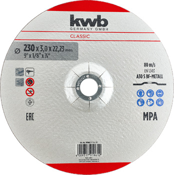 Classic Reinforced Cutting Disc for Metal, Offset, Ø 230 x 3 mm