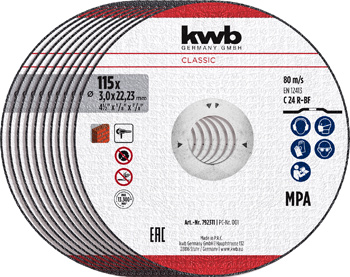 Reinforced Cutting Disc Set for Stone, Offset, 10 Piece, Ø 115 x 3 mm