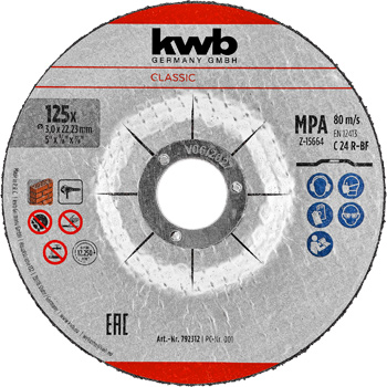 Reinforced Cutting Disc Set for Stone, Offset, 5 Piece, Ø 125 x 3 mm