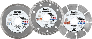 Diamant-Trennscheiben-Set für Stein und Fliesen, 3-tlg., Ø 105 x 1,2 mm