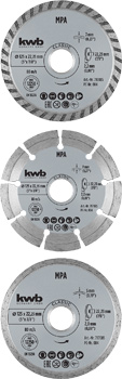 Diamant-Trennscheiben-Set für Stein und Fliesen, 3-tlg.