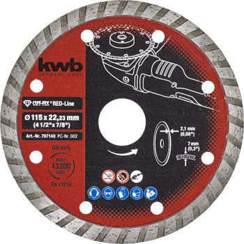 Diamond Cutting Disc, Turbo Rim, Ø 115 mm