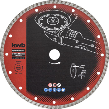 Diamond Cutting Disc, Turbo Rim, Ø 230 mm