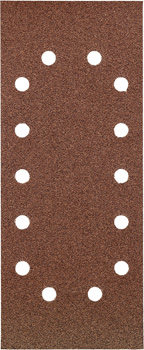 10 Strisce abrasive, LEGNO & METALLO, corindone, 115 x 280 mm, forate