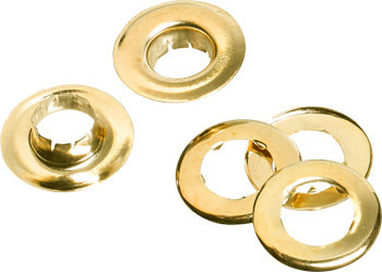 Eyelets, brass plated