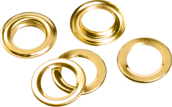 Brass-Plated Eyelets, Ø 16 mm