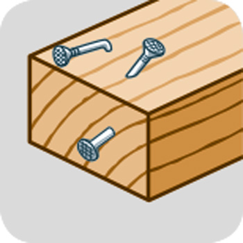 Holz mit Nägel Holz mit Nägel