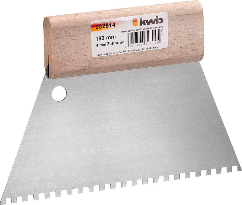 Toothed adhesive spreader Spatulas Building tools Hand tools