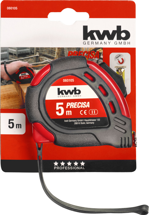 KWB PRECISA Stahlbandmaß 5 m /19 mm magnetic  Messbänder 