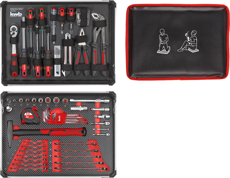 KWB - Maletin de herramientas de 35 piezas, relleno, resistente, ideal para  el hogar o el garaje