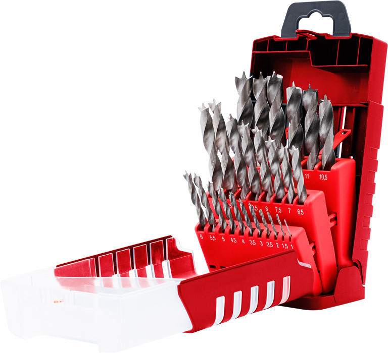 HSS Wood Drill Set 25 pcs. Wood drill bits Drill bits Power tool accessories Products Main navigation kwb Germany GmbH