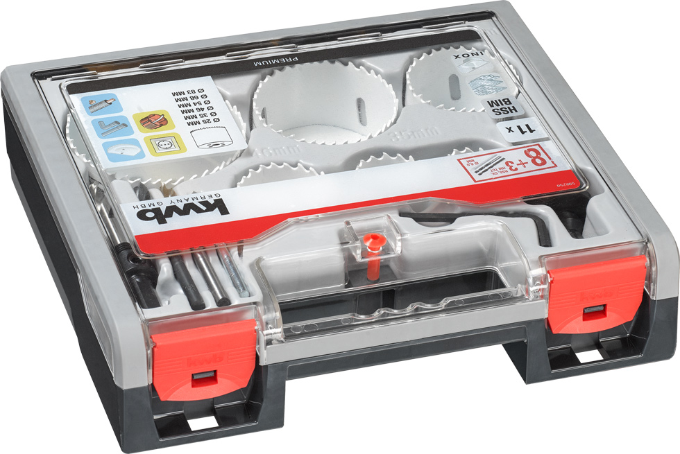 Profi 9-tlg Lochsäge SET HSS Bi-Metall 22-73mm Dosenbohrer Bohrkrone Elektriker
